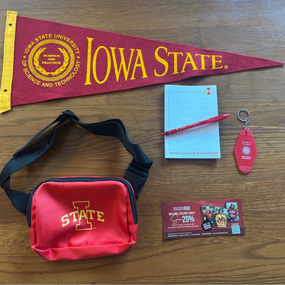 Iowa State Crossbody Bag and Pennant Bundle with other Free ISU Items